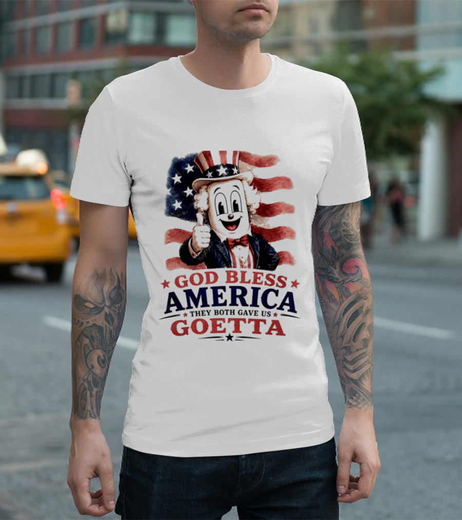 God Bless America They Both Gave Us Goetta USA Flag T-Shirt