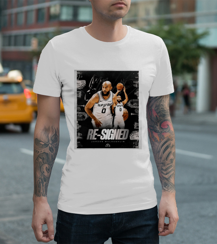 Re Signed Jordan McLaughlin Spurs Basketball San Antonio T-Shirt