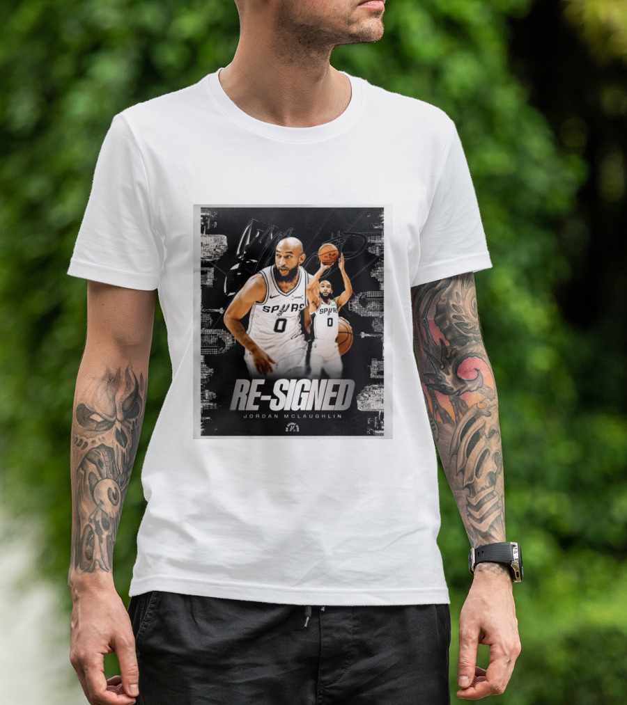 Re Signed Jordan McLaughlin Spurs Basketball San Antonio T-Shirt