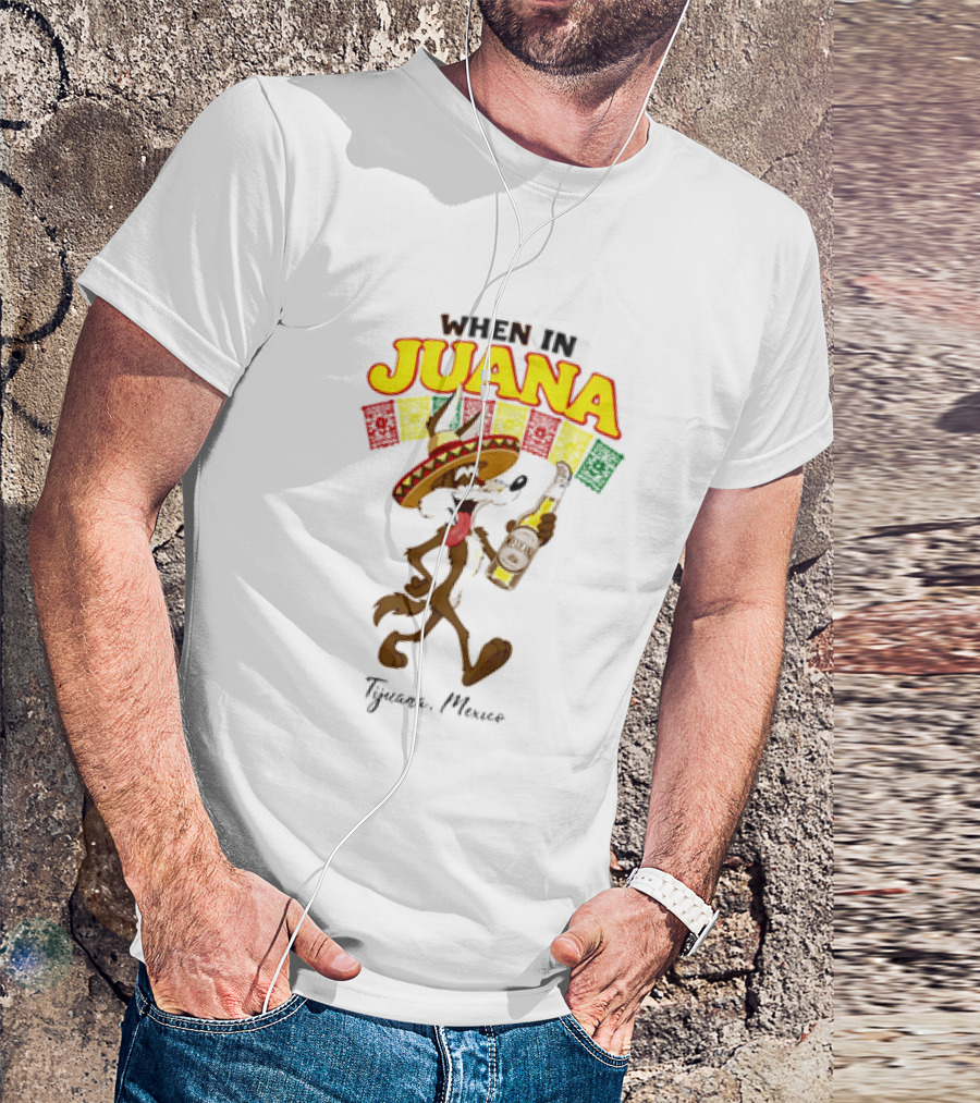 When In Juana Tijuana Mexico Sombrero Flags Fiesta T-Shirt