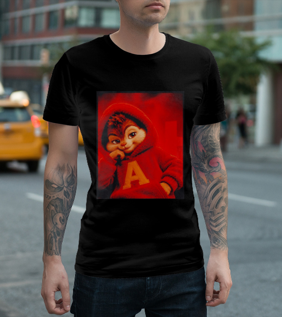 Alvin And The Chipmunks Red A Letter T-Shirt
