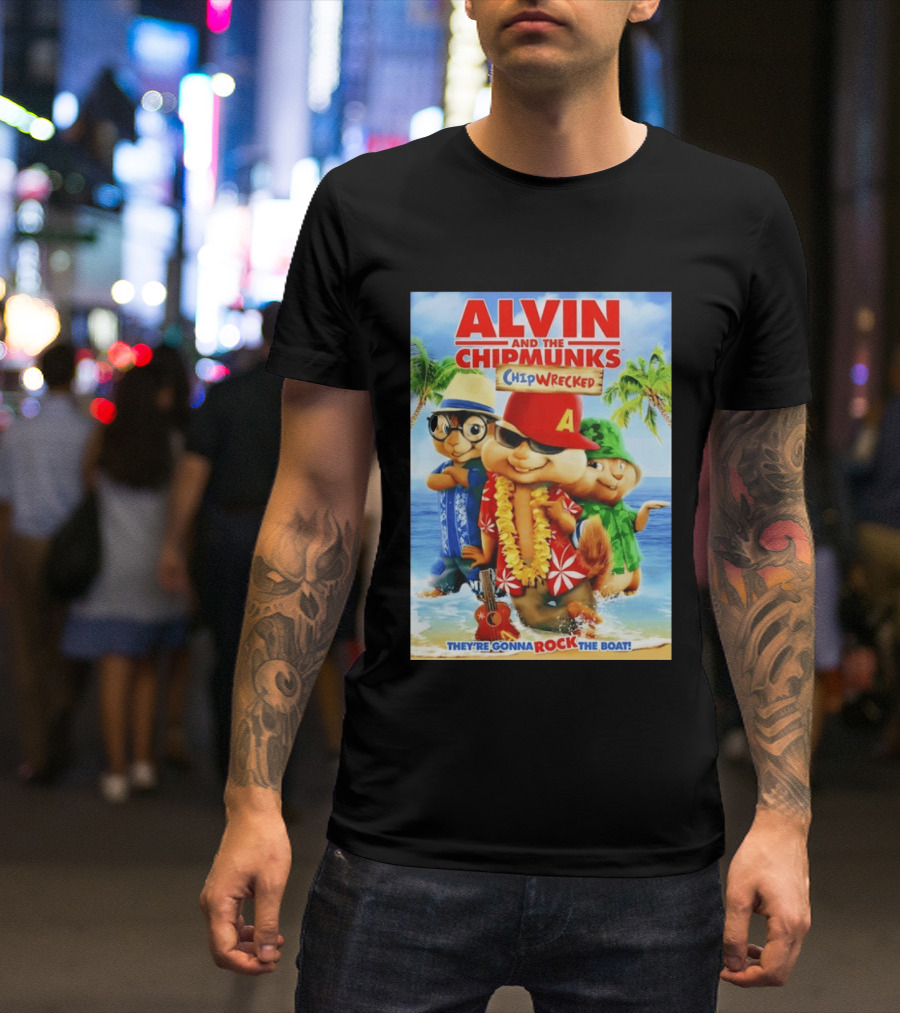 Alvin And The Chipmunks Chipwrecked They're Gonna Rock The Boat Beach Adventure T-Shirt