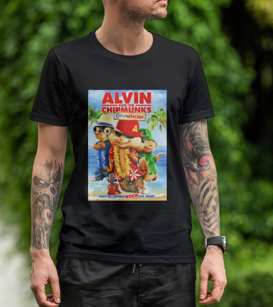 Alvin And The Chipmunks Chipwrecked They're Gonna Rock The Boat Beach Adventure T-Shirt