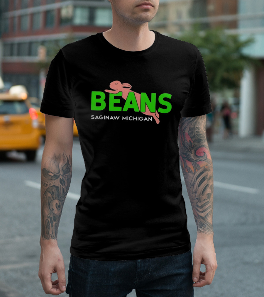 Beans Saginaw Michigan Pink Rabbit T-Shirt