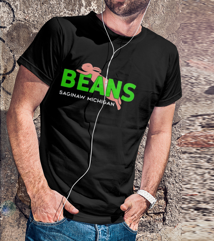 Beans Saginaw Michigan Pink Rabbit T-Shirt