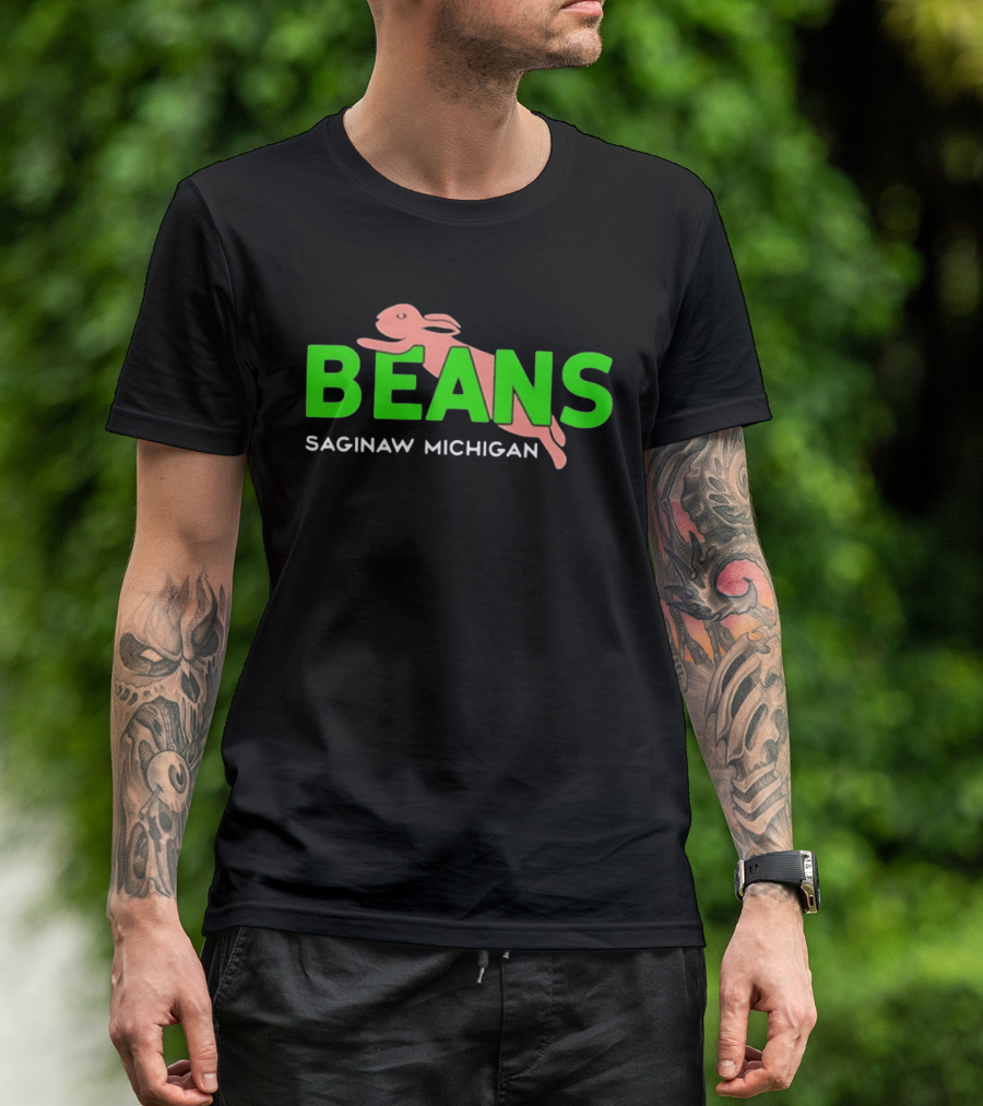 Beans Saginaw Michigan Pink Rabbit T-Shirt