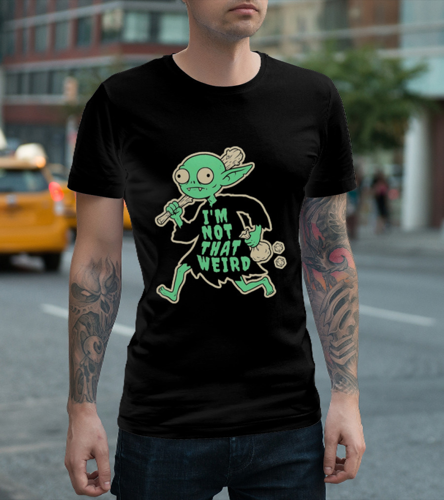 I'm Not That Weird Goblin With D20 Dice Fun Fantasy Role Playing Humor T-Shirt