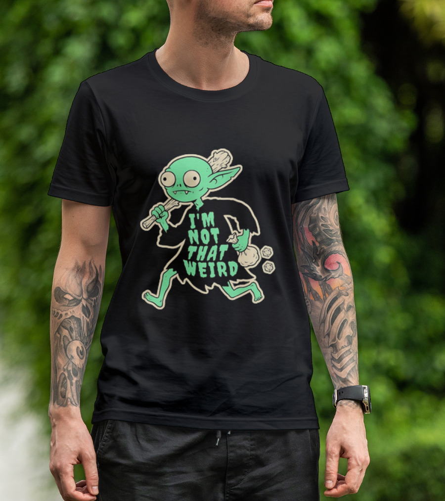I'm Not That Weird Goblin With D20 Dice Fun Fantasy Role Playing Humor T-Shirt