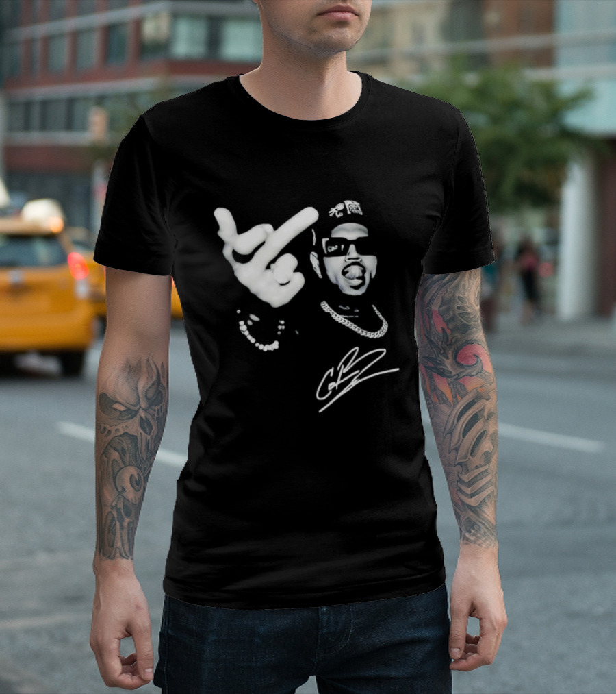 Chris Brown Middle Finger CB Signature T-Shirt