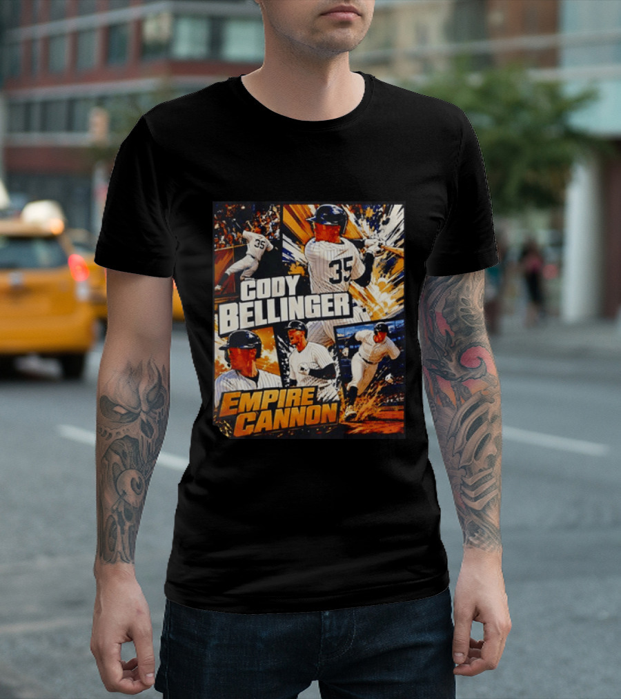 Cody Bellinger Empire Cannon 35 Baseball Action Collage T-Shirt