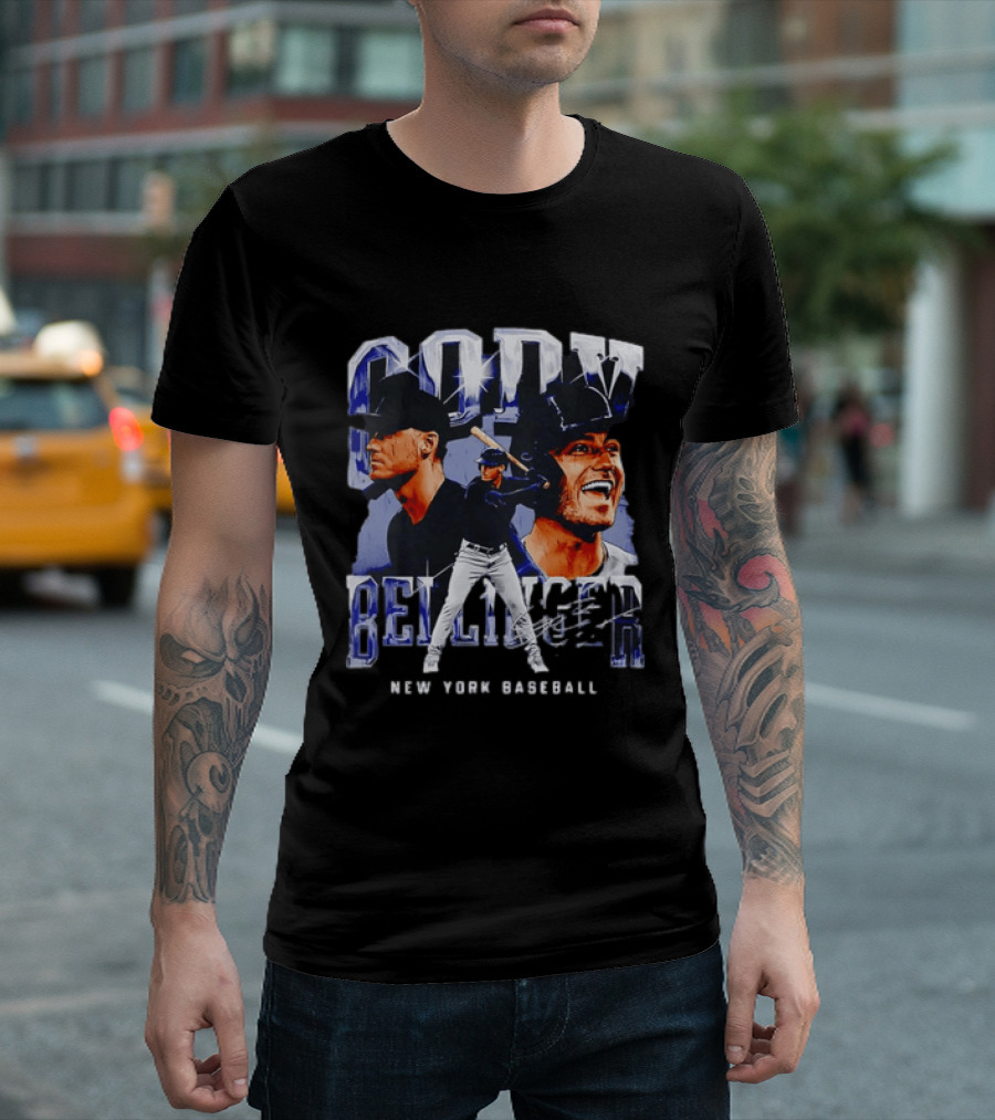 Cody Bellinger New York Baseball Player Portrait Collage T-Shirt