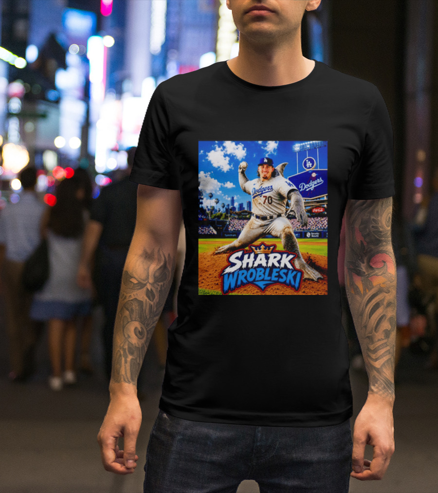 Shark Wrobleski Los Angeles Dodgers No 70 Iconic Baseball Player Fantasy T-Shirt