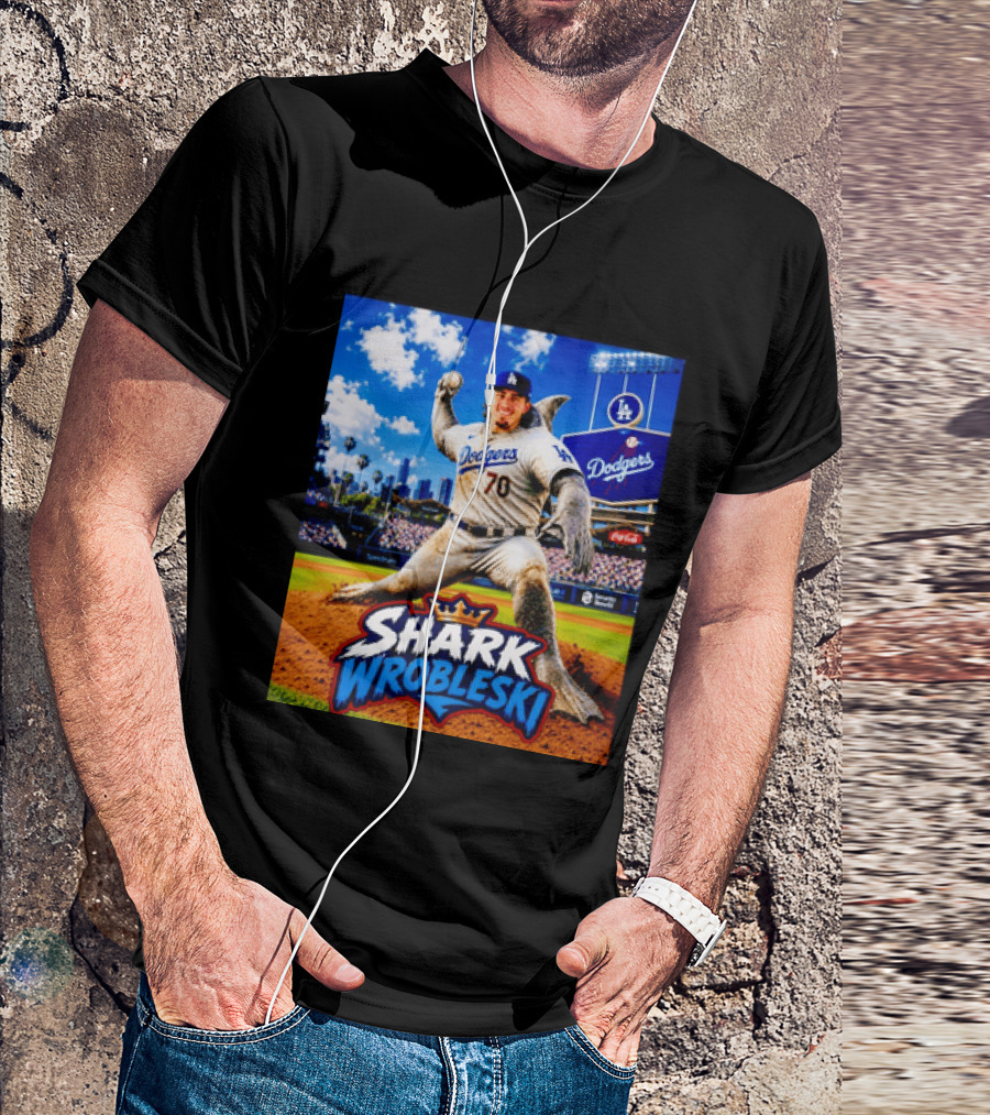 Shark Wrobleski Los Angeles Dodgers No 70 Iconic Baseball Player Fantasy T-Shirt