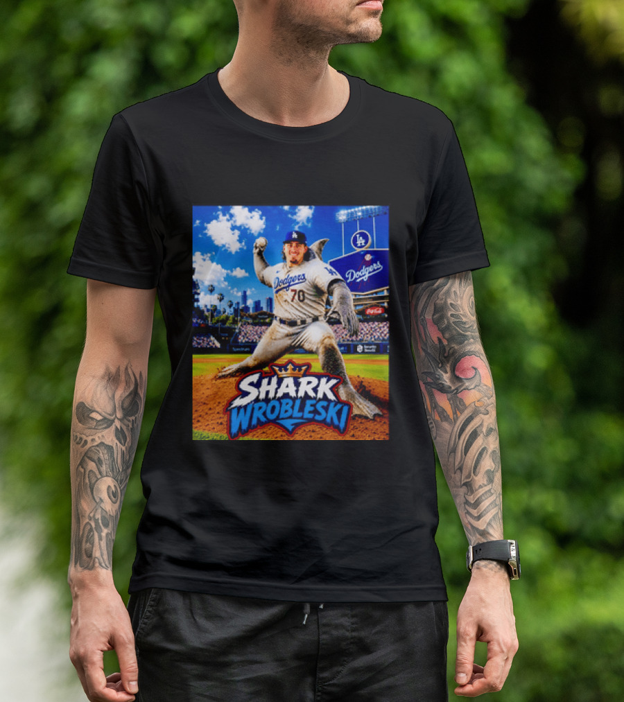 Shark Wrobleski Los Angeles Dodgers No 70 Iconic Baseball Player Fantasy T-Shirt