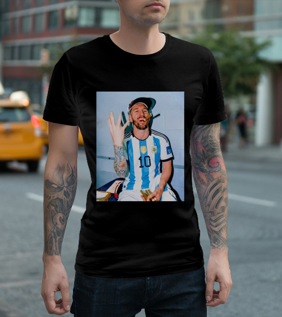 Lionel Messi Smoking Cigarette T-Shirt