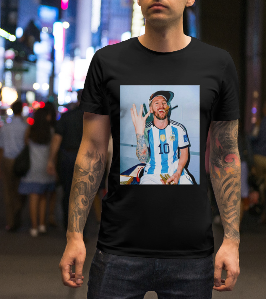 Lionel Messi Smoking Cigarette T-Shirt