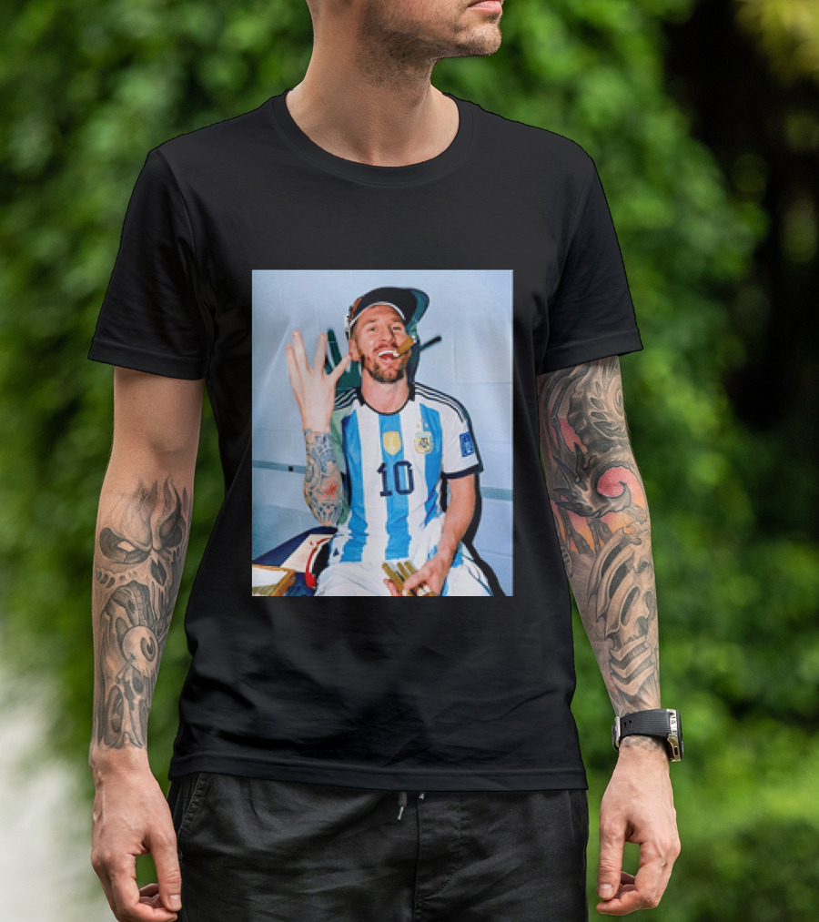 Lionel Messi Smoking Cigarette T-Shirt