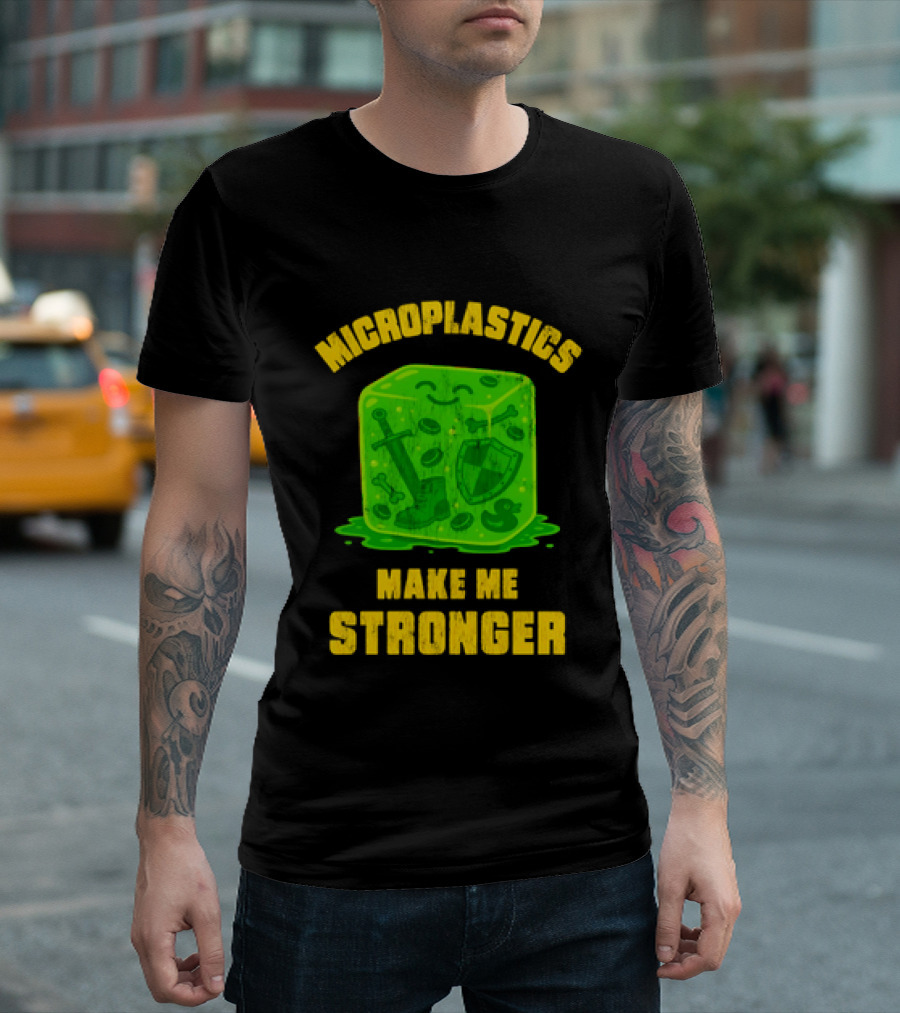 Microplastics Make Me Stronger Gelatinous Block Sword Shield Boot T-Shirt