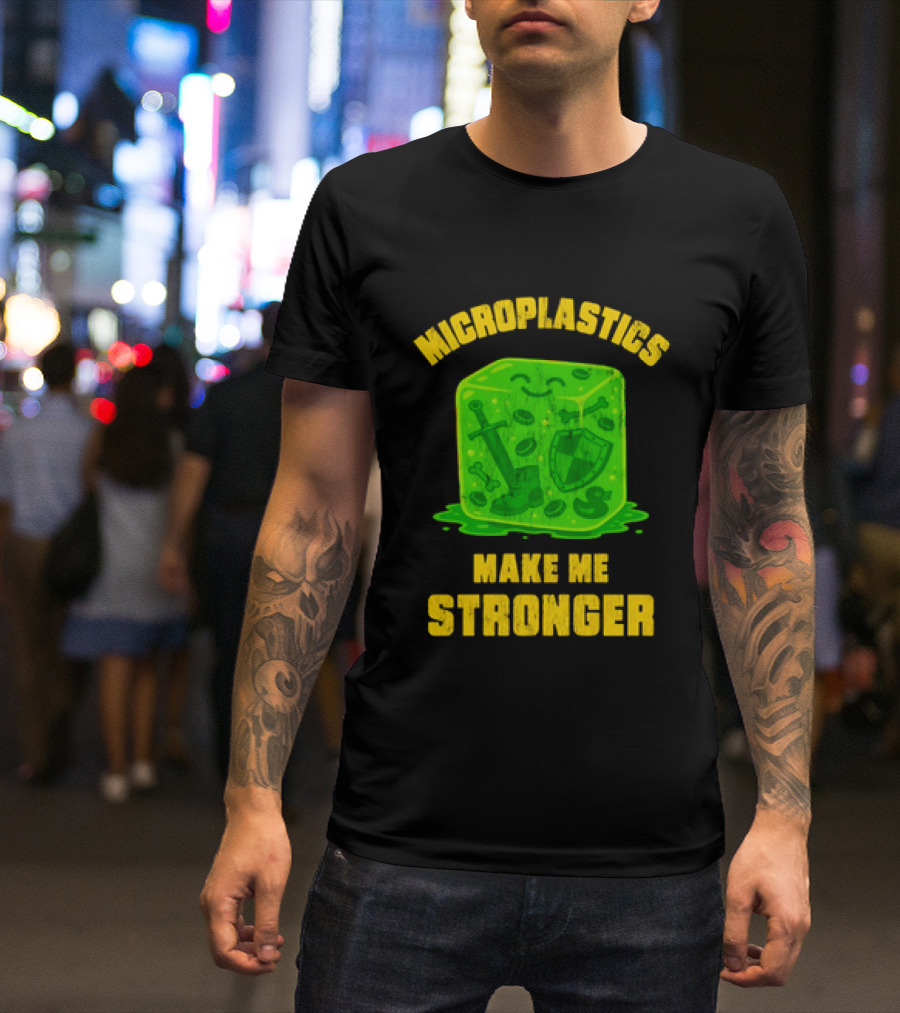 Microplastics Make Me Stronger Gelatinous Block Sword Shield Boot T-Shirt