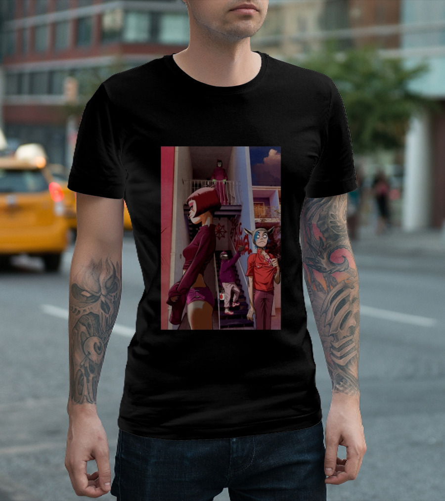 GORILLAZ The Stainz Staircase Characters T-Shirt