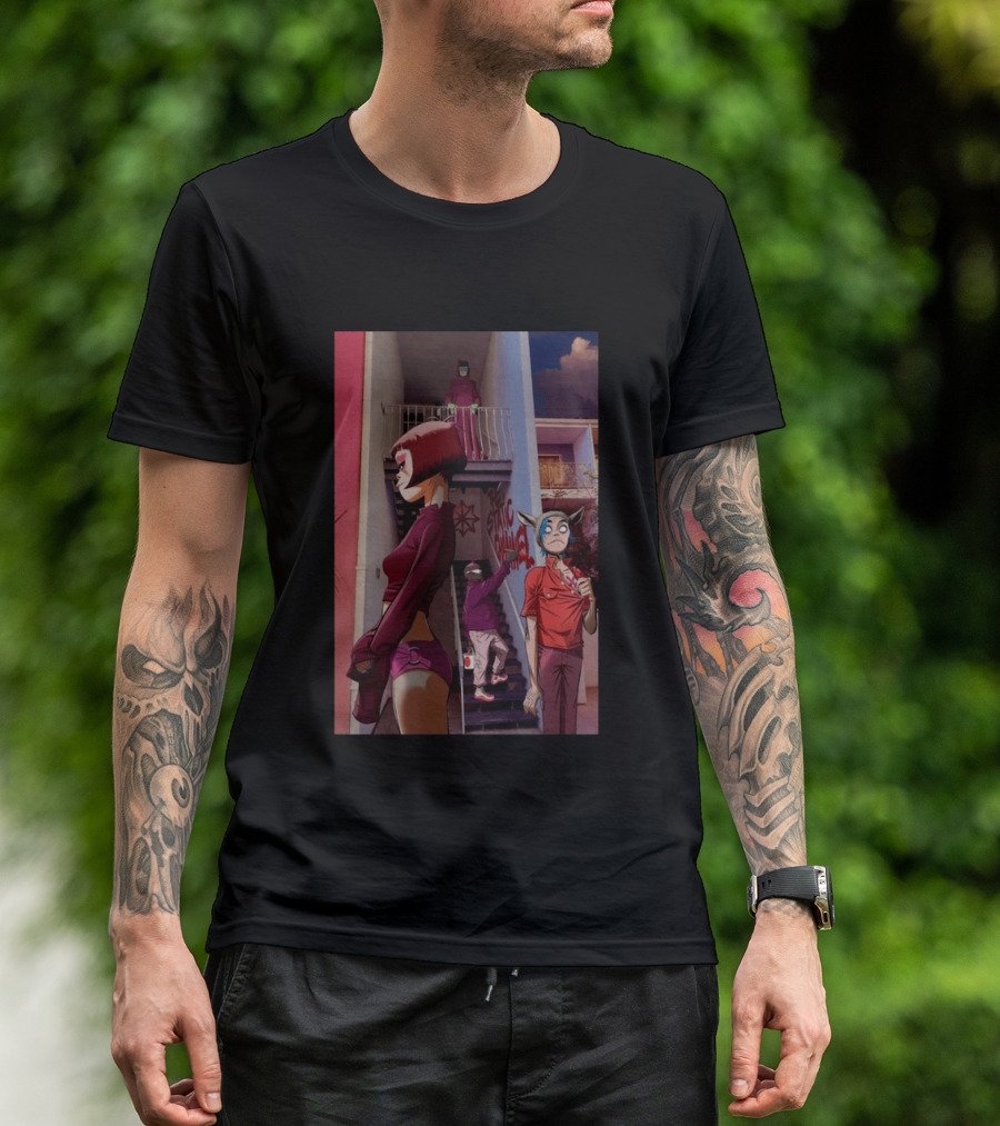 GORILLAZ The Stainz Staircase Characters T-Shirt