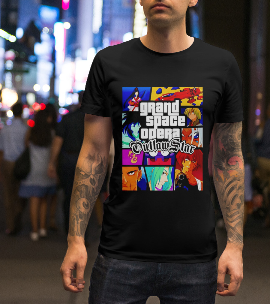 Grand Space Opera Outlaw Star Anime Characters Collage T-Shirt