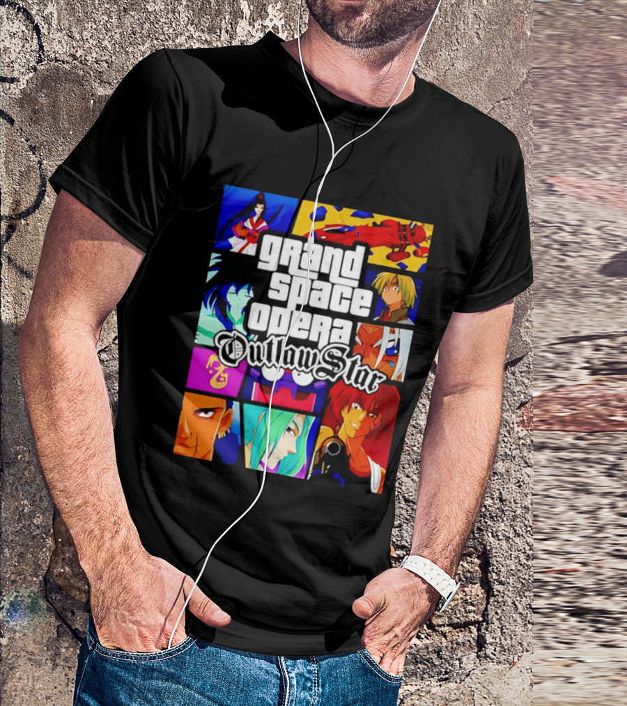 Grand Space Opera Outlaw Star Anime Characters Collage T-Shirt