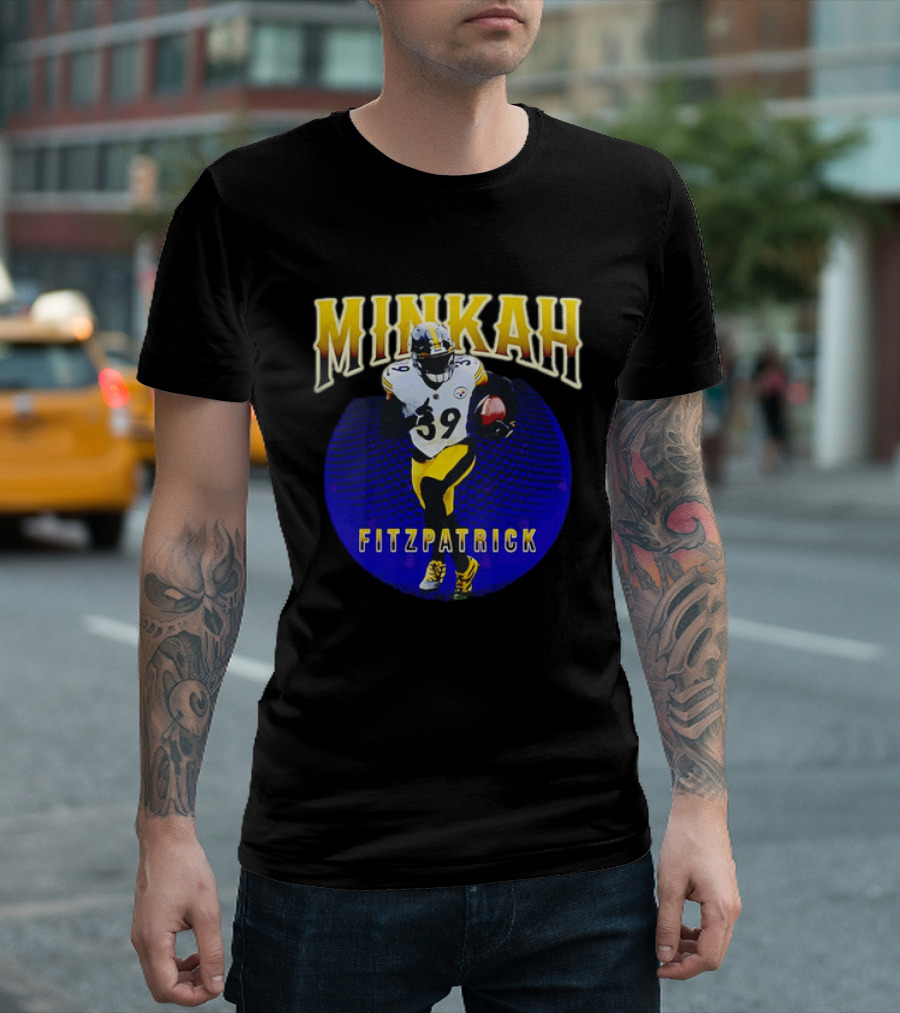 Minkah Fitzpatrick Steelers Number 39 Running Football T-Shirt