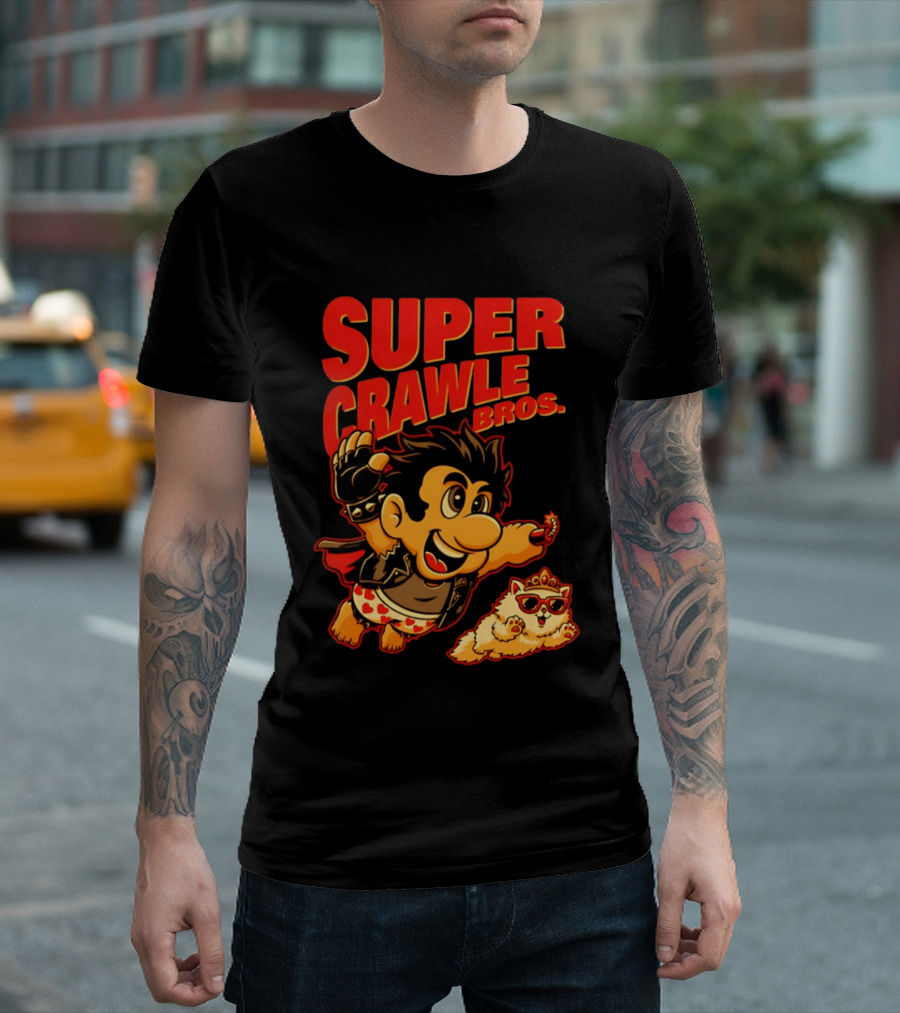 Super Crawler Bros Crowned Cat Rocker T-Shirt