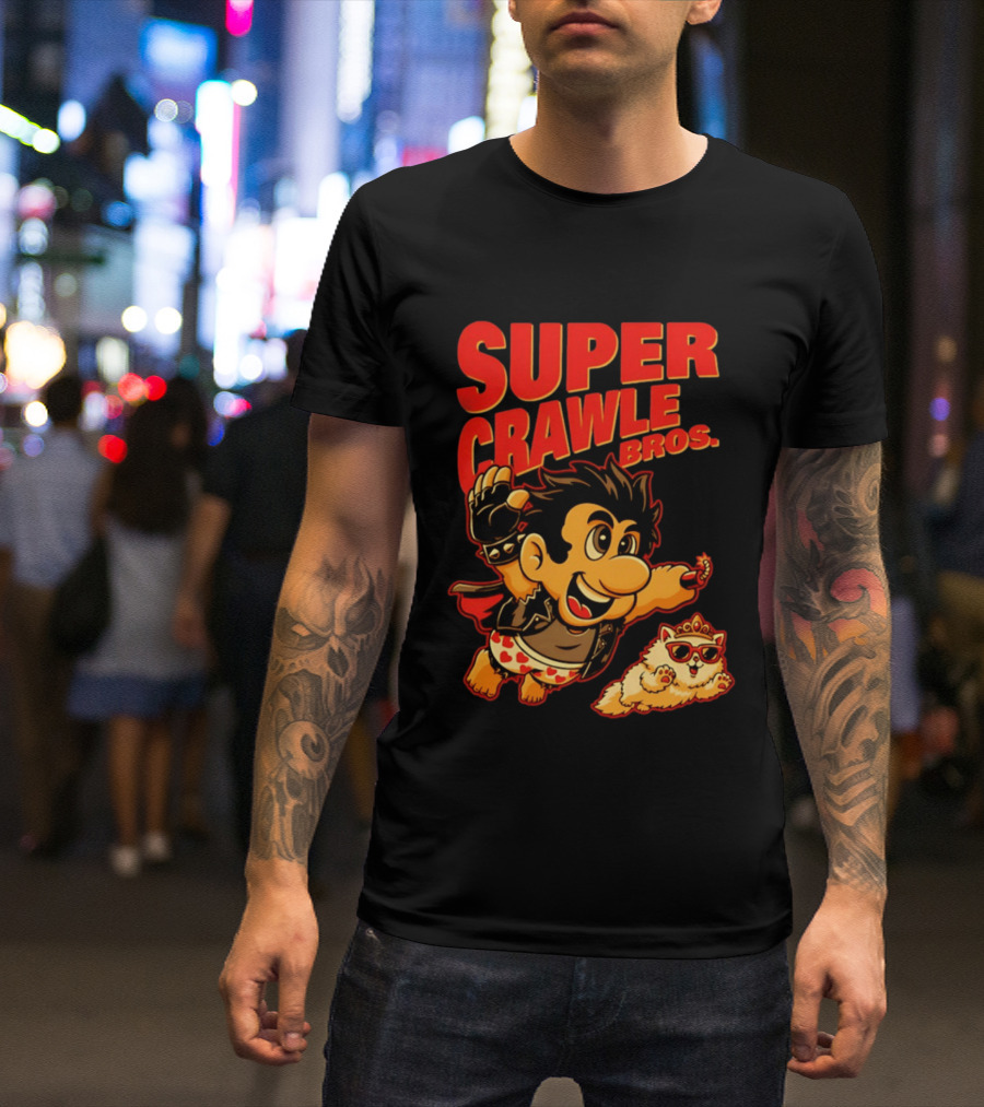 Super Crawler Bros Crowned Cat Rocker T-Shirt