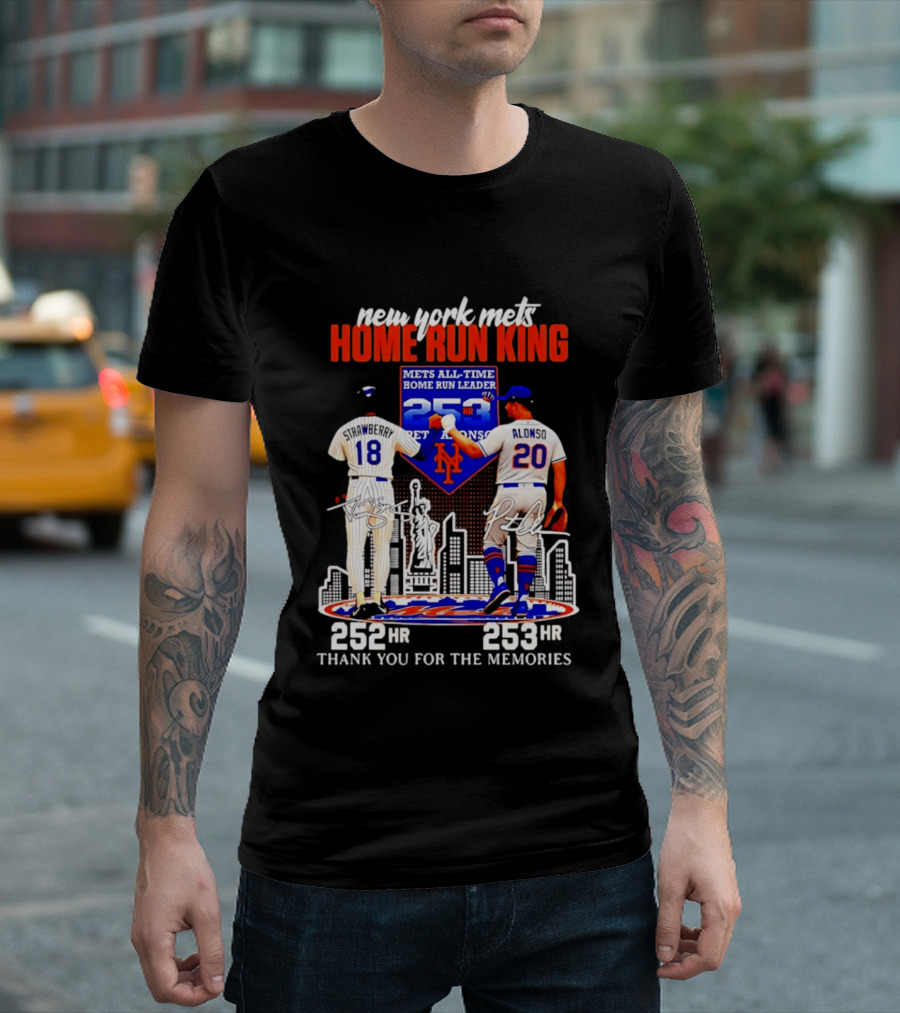 New York Mets Home Run King Celebration Darryl Strawberry And Pete Alonso Thank You For The Memories T-Shirt