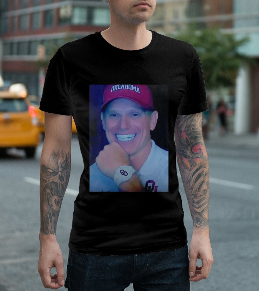 Oklahoma Sooners Brent Venables Smiling With Grill And OU T-Shirt