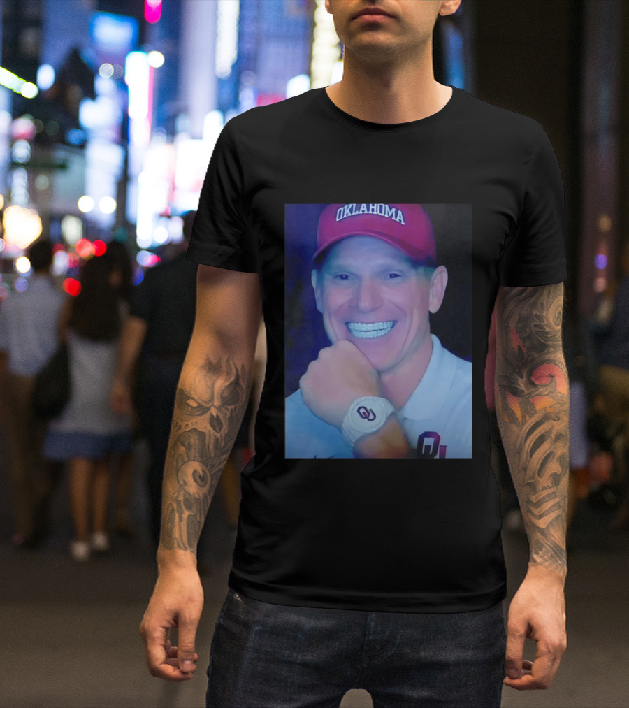 Oklahoma Sooners Brent Venables Smiling With Grill And OU T-Shirt