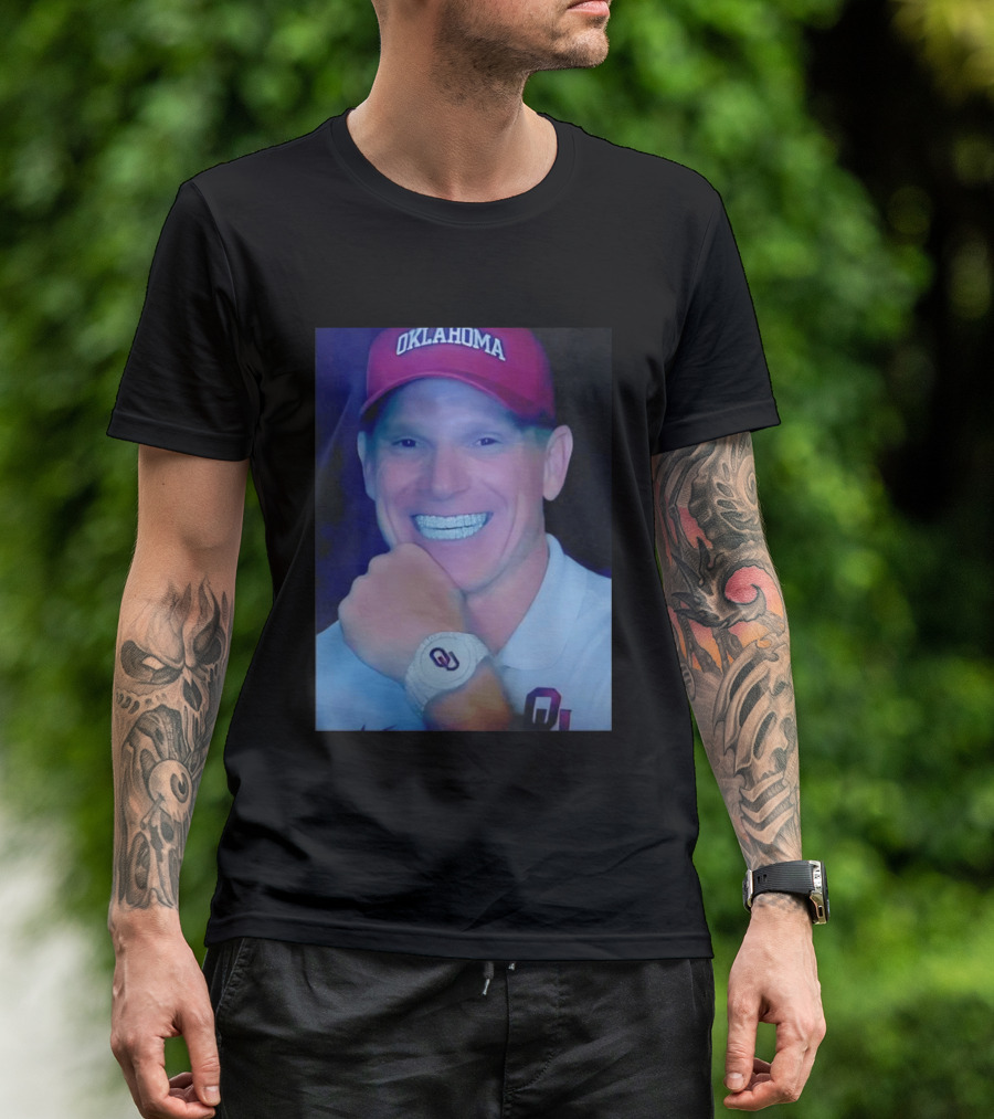 Oklahoma Sooners Brent Venables Smiling With Grill And OU T-Shirt