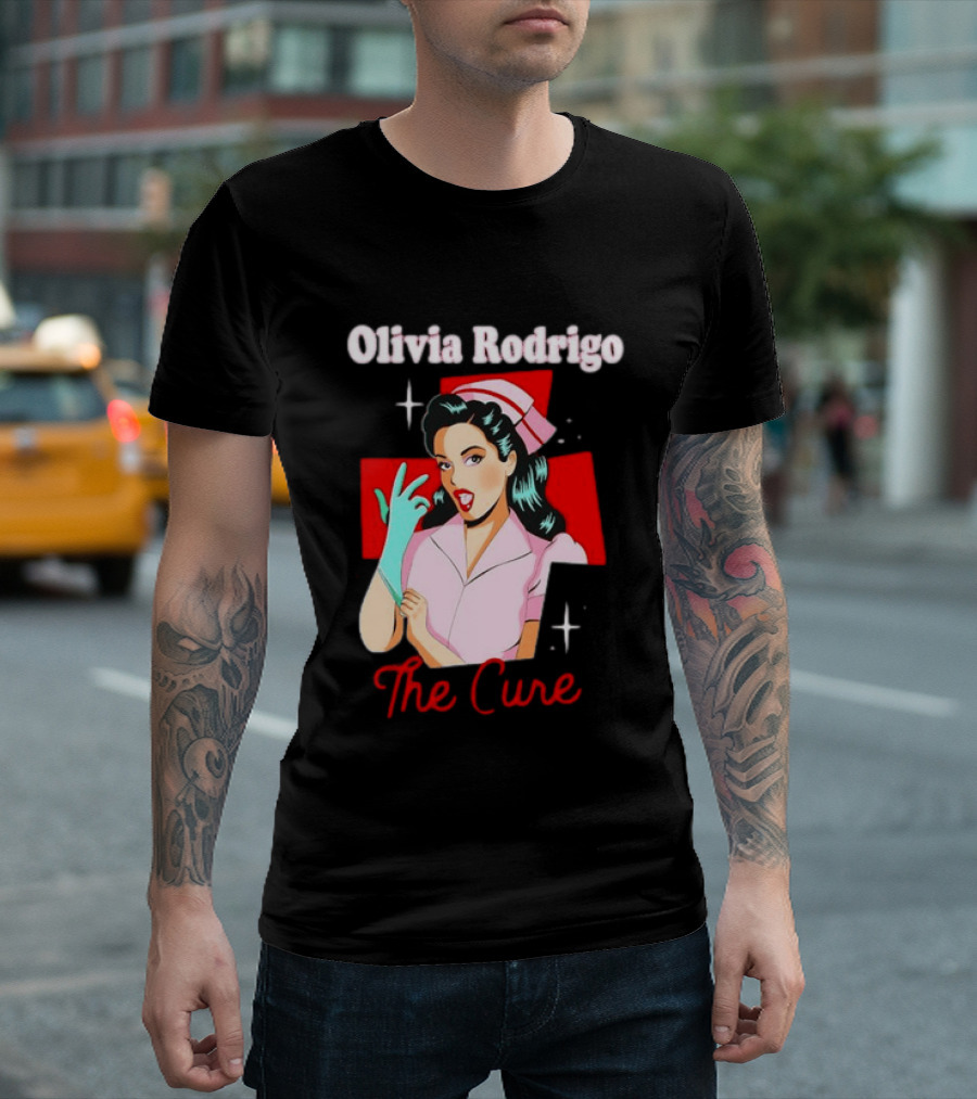 Olivia Rodrigo The Cure Pop Art Style Retro Nurse T-Shirt