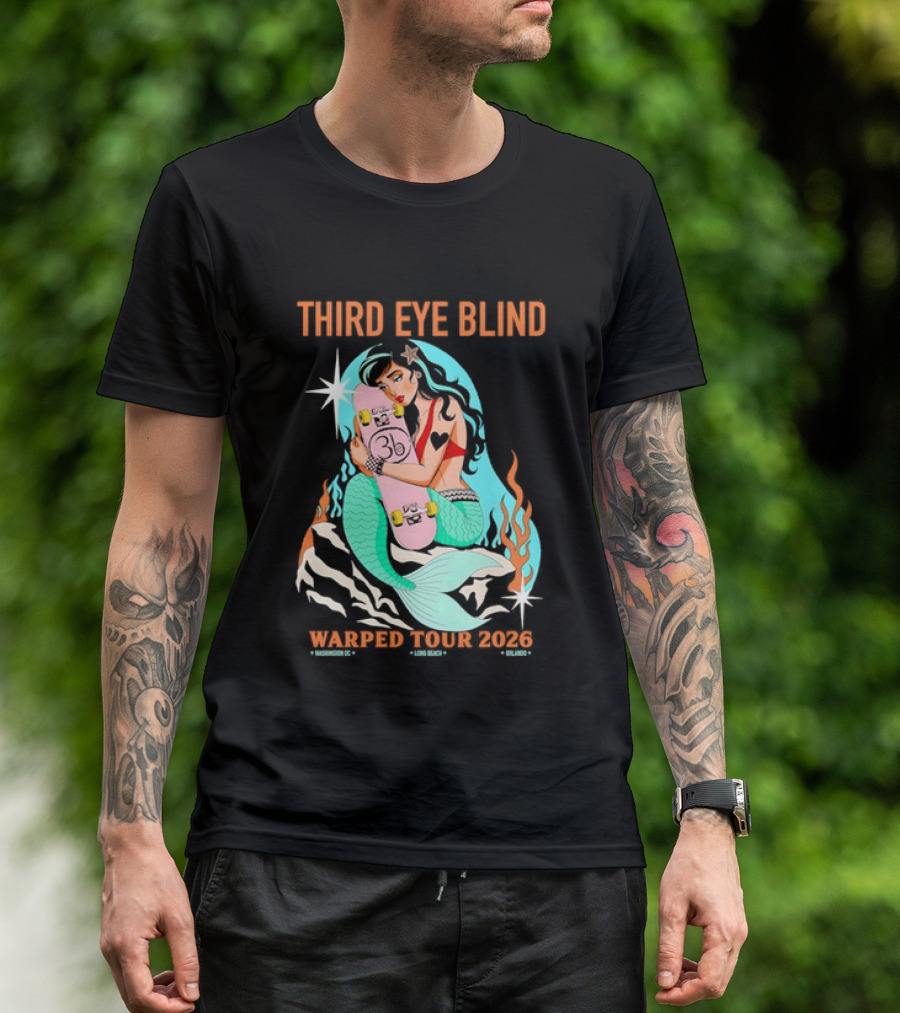 Third Eye Blind 2026 Warped Tour Mermaid Skater T-Shirt