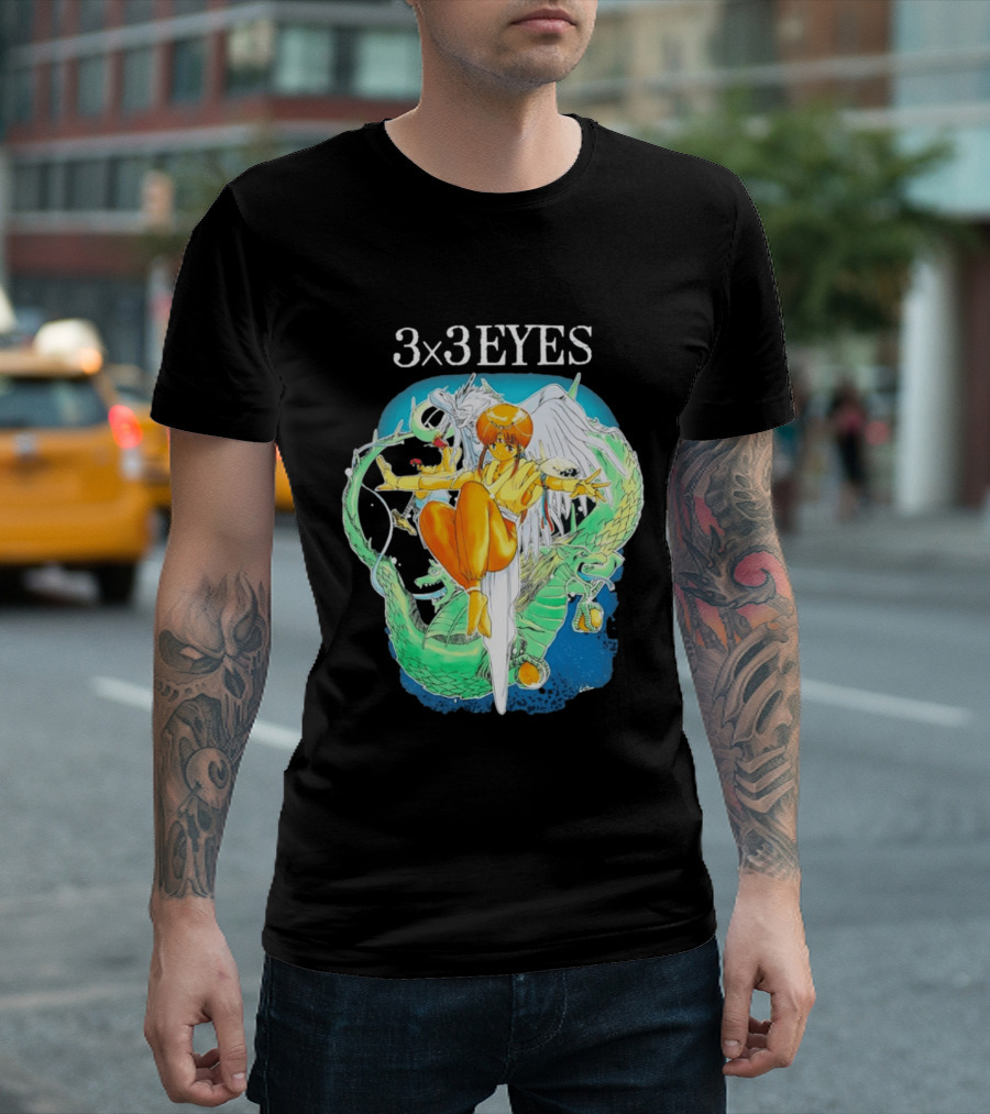 3×3 EYES Pai And Yakumo Winged Warrior Combat Scene T-Shirt