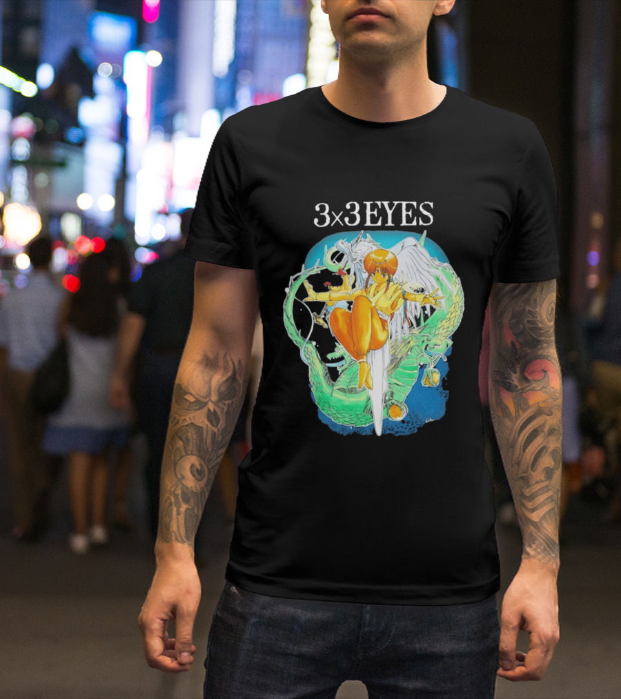 3×3 EYES Pai And Yakumo Winged Warrior Combat Scene T-Shirt