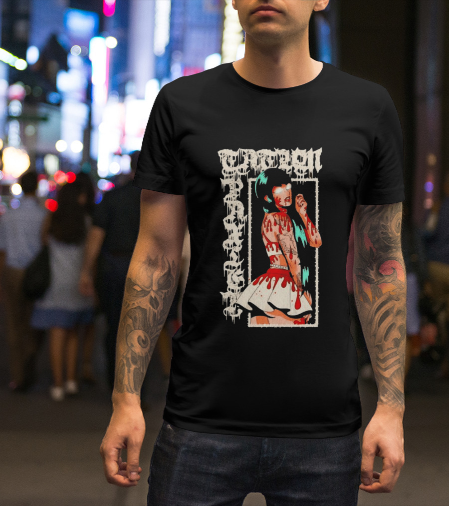 Vampen Anime Girl Horror Aesthetic Gore Dripping Gothic T-Shirt