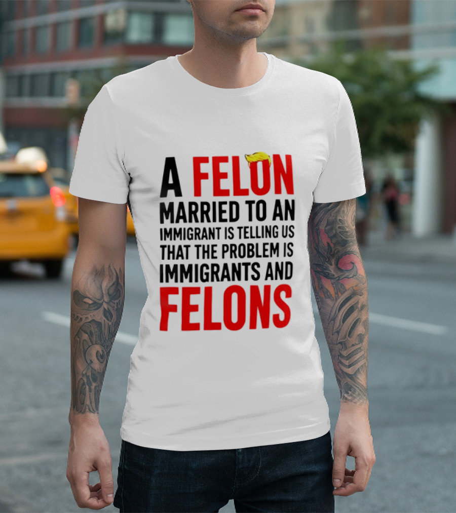 A Felon Married To An Immigrant Is Telling Us The Problem Is Immigrants And Felons T-Shirt