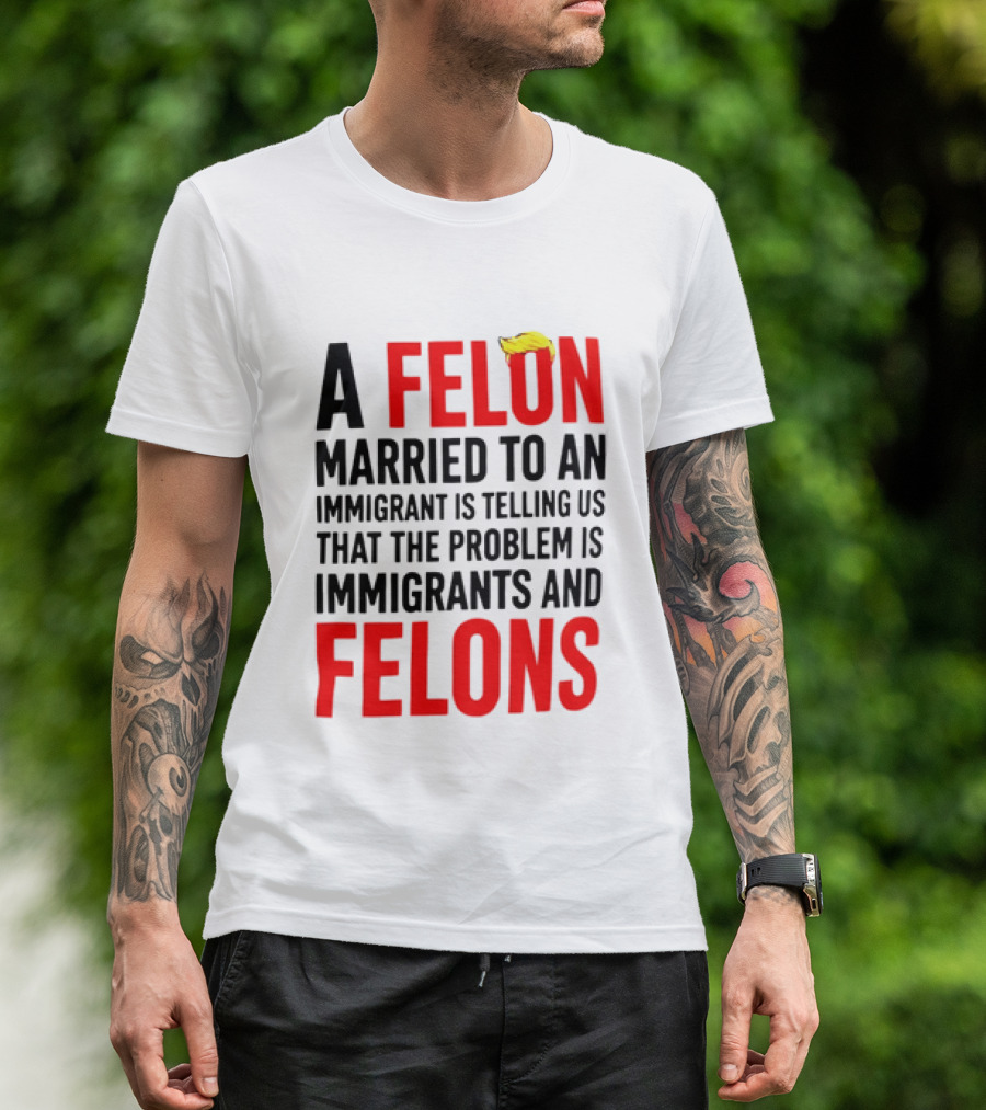 A Felon Married To An Immigrant Is Telling Us The Problem Is Immigrants And Felons T-Shirt