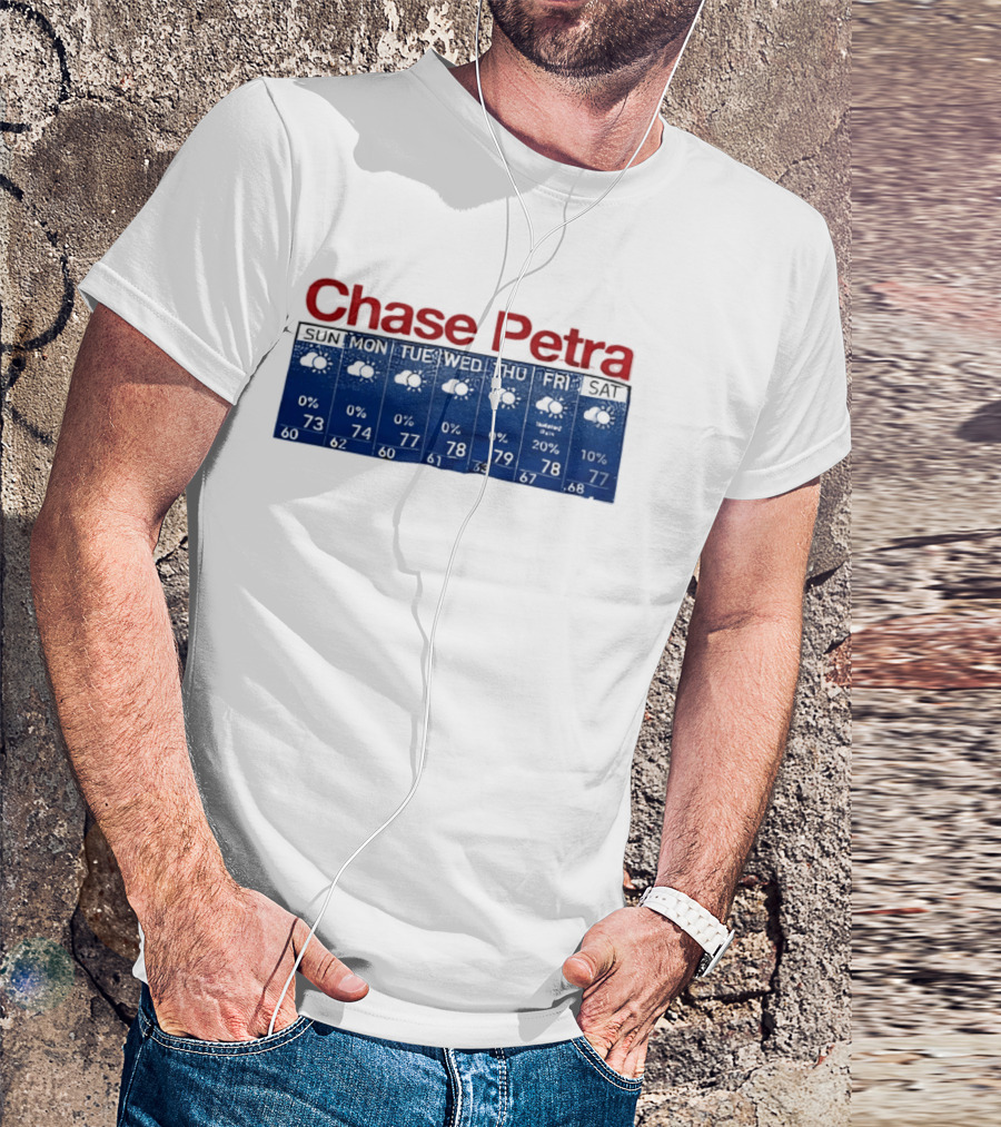 Chase Petra Weekly Weather Forecast Sun Sat With Temperatures And Cloud T-Shirt