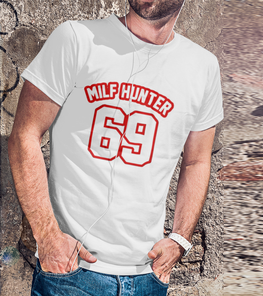 MILF Hunter 69 Red Outline Fonts T-Shirt