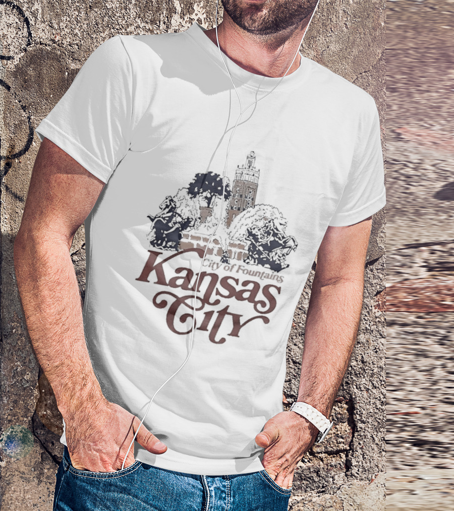 Kansas City City Of Fountains Missouri Tower And Trees T-Shirt