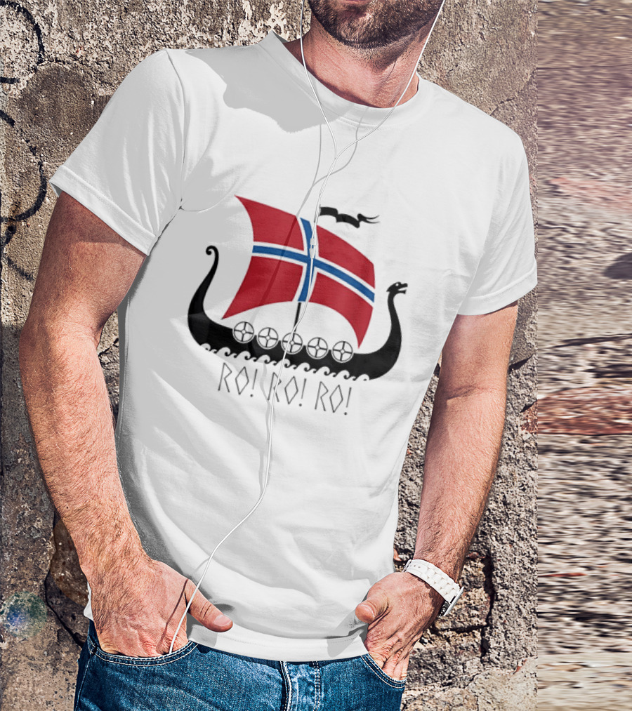 Viking Ship Norwegian Flag Ro Ro Ro T-Shirt