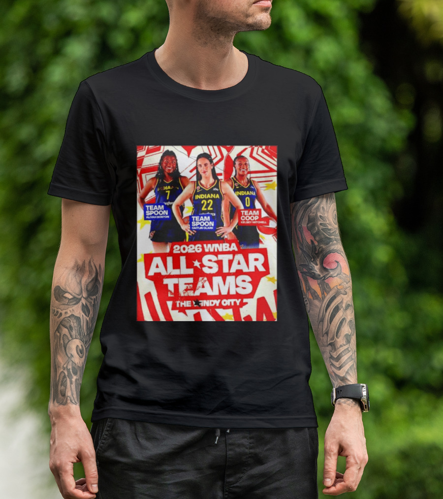 2026 WNBA All Star Teams Aliyah Boston Caitlin Clark Kelsey Mitchell The Indy City T-Shirt