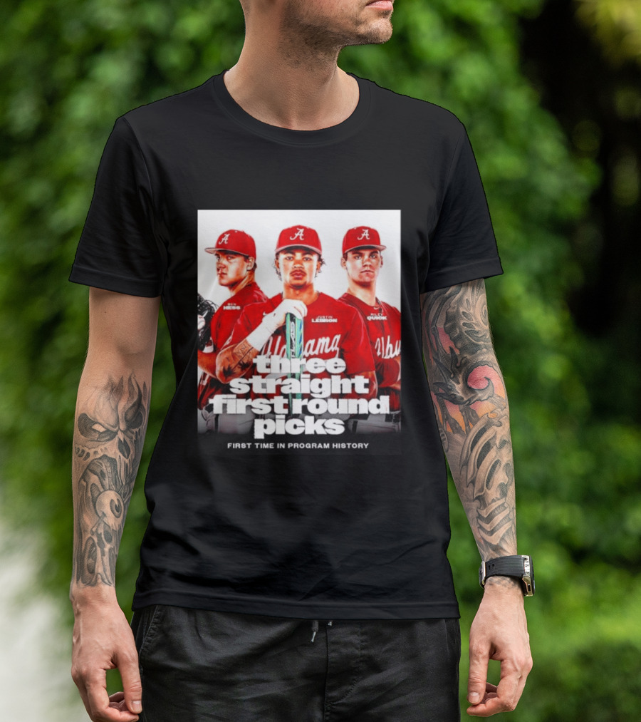 Ben Hess Justin Lebron Riley Quick Alabama Three Straight First Round Picks First Time In Program History T-Shirt