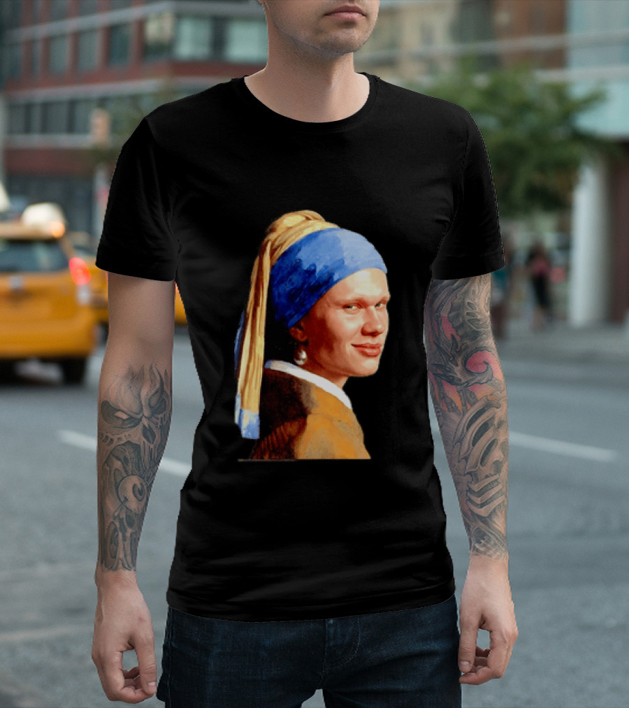 Erling Haaland Girl With A Pearl Earring Football T-Shirt