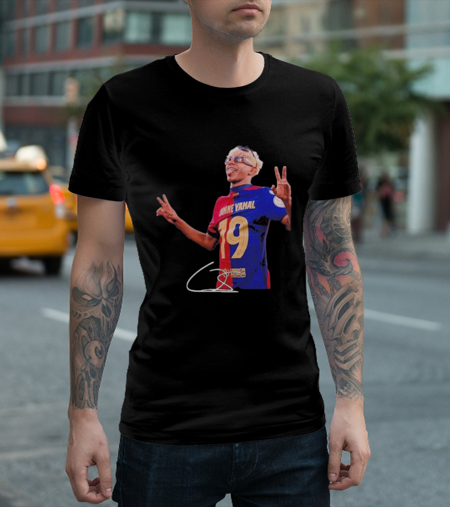 Lamine Yamal Barcelona Peace Sign Celebration 19 Jersey T-Shirt