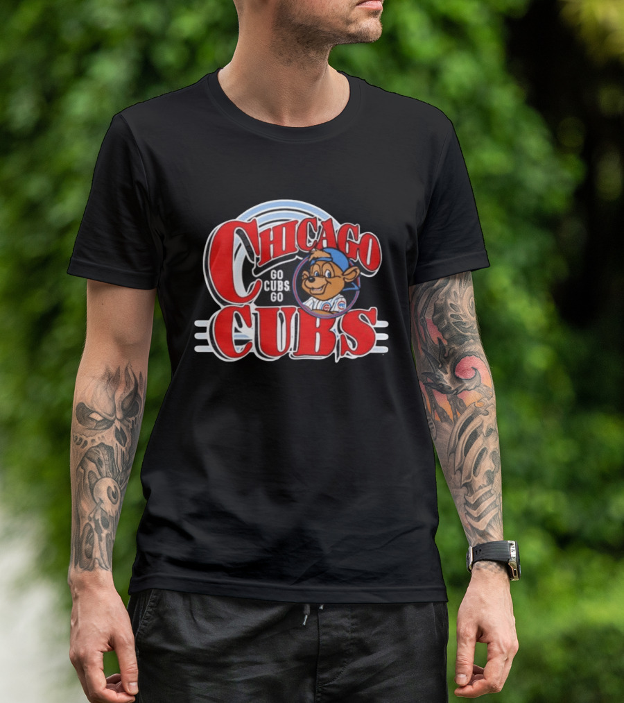 Chicago Cubs Go Cubs Go MLB With Bear In Cap T-Shirt